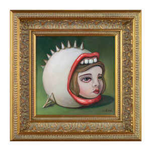 Arol, Pintura ScreamBall" es el nombre que el artista Arol da a su óleo sobre tabla. Tamaño 64 x 49,5 cm. Edición: Pieza única (2023) | EST_ART Space Alcobendas, MADRID