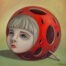 Arol, Pintura "Holey Ball" es el nombre que el artista Arol da a su óleo sobre tabla. Tamaño 31 x 31 cm. Edición: Pieza única (2021) | EST_ART Space Alcobendas, MADRID