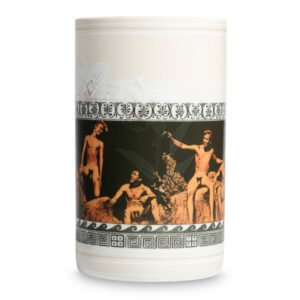 Serie ‘Californian Greek’ 2022‘ (Corynthians) Calca cerámica sobre jarrón vintage de porcelana Kaiser Edición 1/3 16,5x9,5 cm, David Trello | EST_ART Space Alcobendas, Madrid