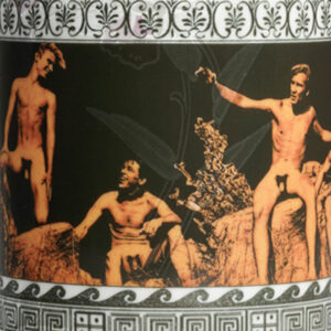 Serie ‘Californian Greek’ 2022‘ (Corynthians) Calca cerámica sobre jarrón vintage de porcelana Kaiser Edición 1/3 16,5x9,5 cm, David Trello | EST_ART Space Alcobendas, Madrid