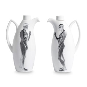 Serie ‘Adam & Steve’ 2022 (Paradise Regained) Calcas cerámicas sobre 2 jarrones de porcelana Kaiser vintage 20,5x6,5 cm David Trello | EST_ART Space Alcobendas, Madrid