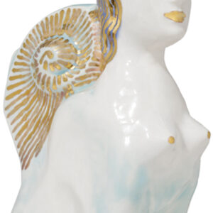 ‘Sphinx’ series 2021 porcelana vidriada pintada a mano, calcas y oro, Edición1/10 28x7x14 cm David Trello | EST_ART Space Alcobendas, Madrid